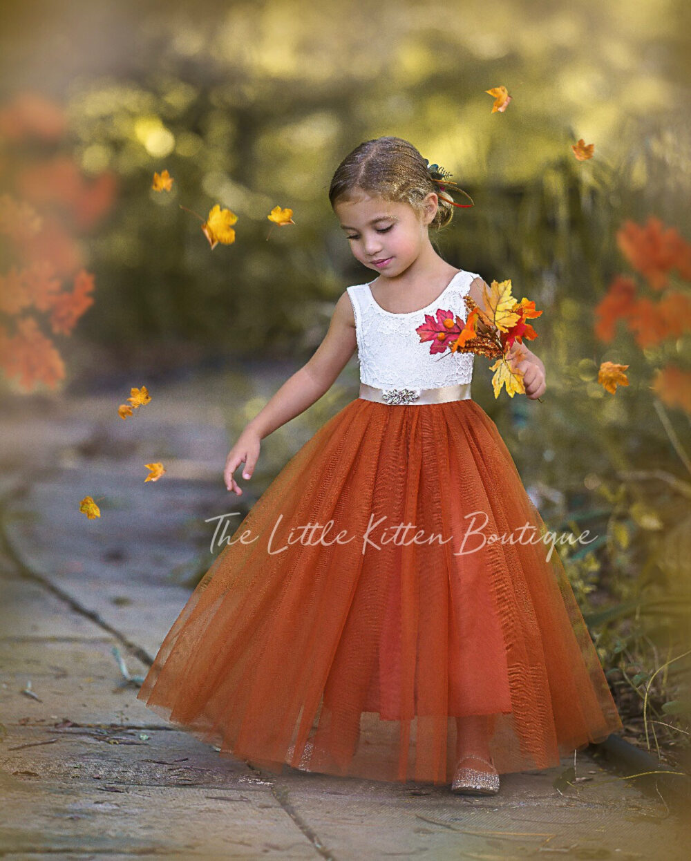 Flower Girl Dress, Wedding Girl, Sleeveless Dress, Boho Tulle Tulle Girl Fall