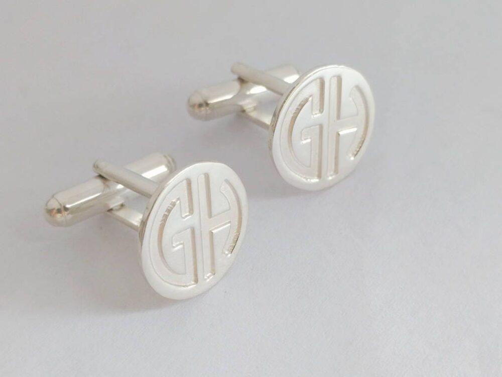 Wedding Cufflinks, Groomsmen Personalized Cufflinks Groom, Engraved Monogram Cufflinks, Cuff Links Custom