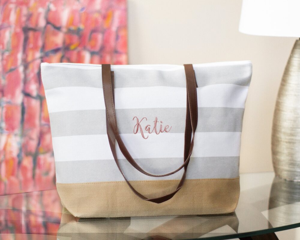 Personalized Bridesmaids Gift Bag, Tote, Cute Bridal Party Gift, I Do Crew Wedding Tote Beach Bag