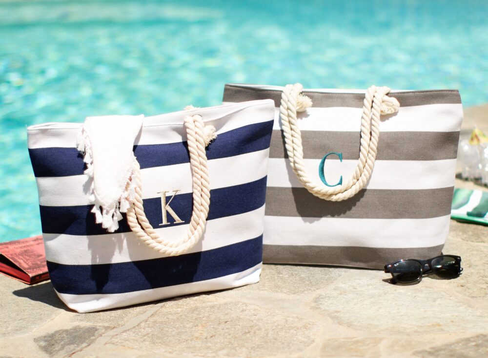 Personalized Beach Bag, Bridesmaid Gift Custom Name Tote Bridal Party Monogrammed Tote, Bride's Babe Ideas