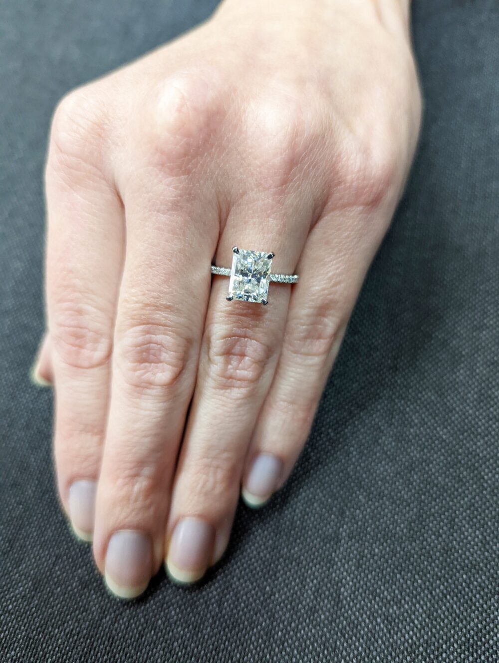 14K Solid Gold Engagement Ring /2.5Ct Radiant Moissanite Wedding Ring/Moissanite Ring/stack Ring/Promise Ring/Rose Gold