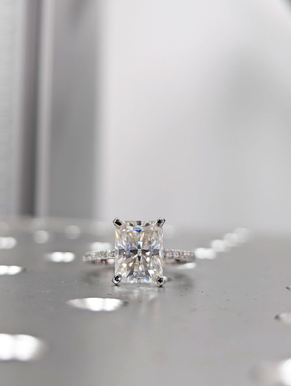 14K Solid Gold Engagement Ring /2.5Ct Radiant Moissanite Wedding Ring/Moissanite Ring/stack Ring/Promise Ring/Rose Gold