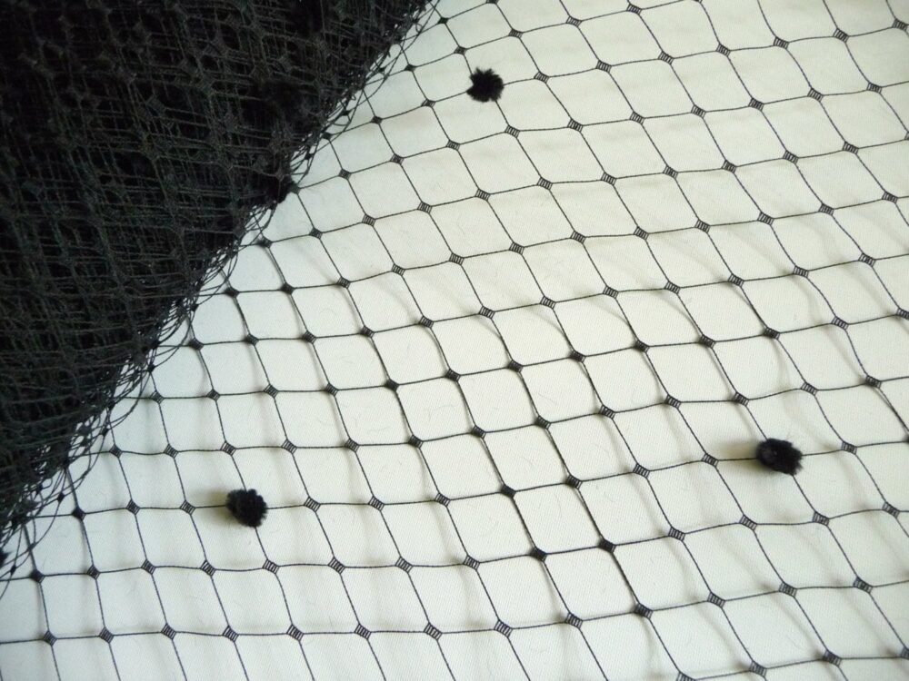 12 Inch Black Dot Veiling For Hats Millinery Supply Chenille Spot Dotted Birdcage Russian French Netting Diy Veils Blushers Fascinators