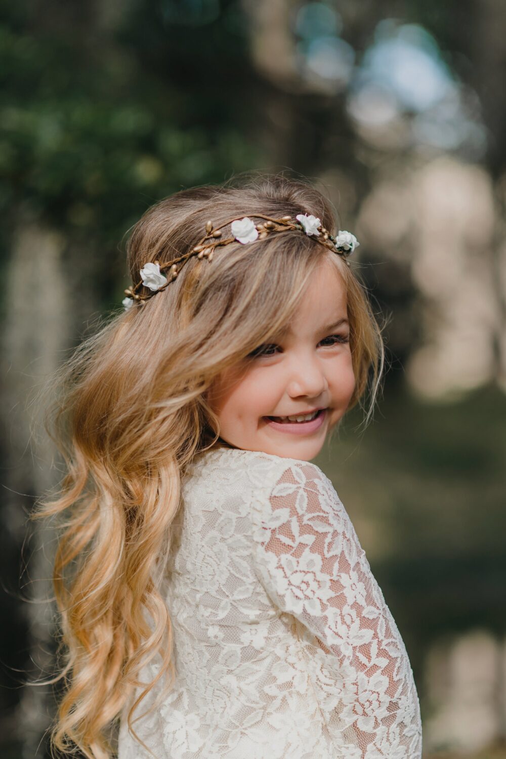 Woodland Flower Crown Boho Wedding Tiara, Rustic Floral Halo