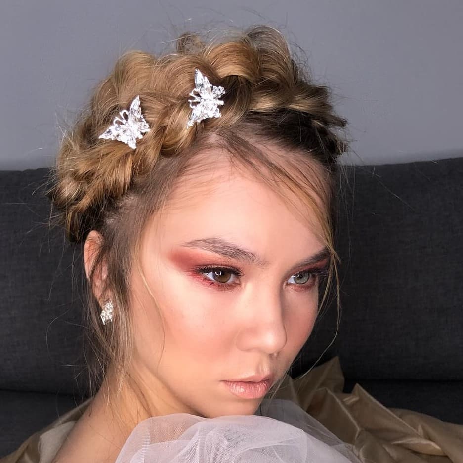 Bridal Hair Accessories, 2 Butterfly Pins