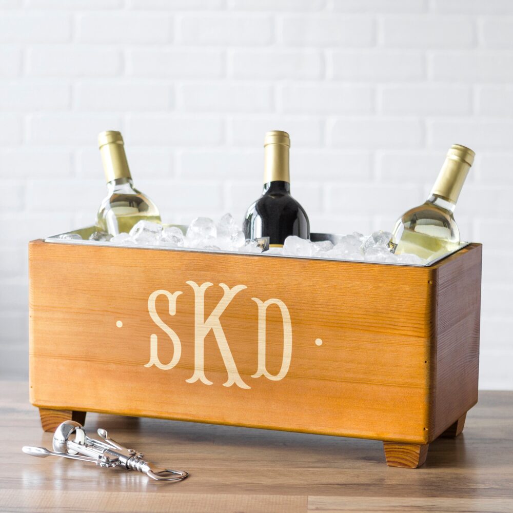 Gift For Mom, Mother's Day Gift, Personalized Wooden Wine Trough, Wife, Ideas From Daughter & Son, Grandma