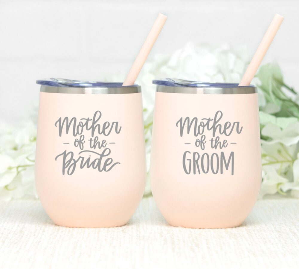 Mother Of The Bride Wine Tumbler, Groom Gift, Groom Wine Tumbler, Bride Stemless Gift