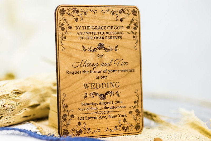 Country Wedding Invitations | 10/ Wood Wedding Invitations/ Unique Invitation/ Vintage Rustic Suite