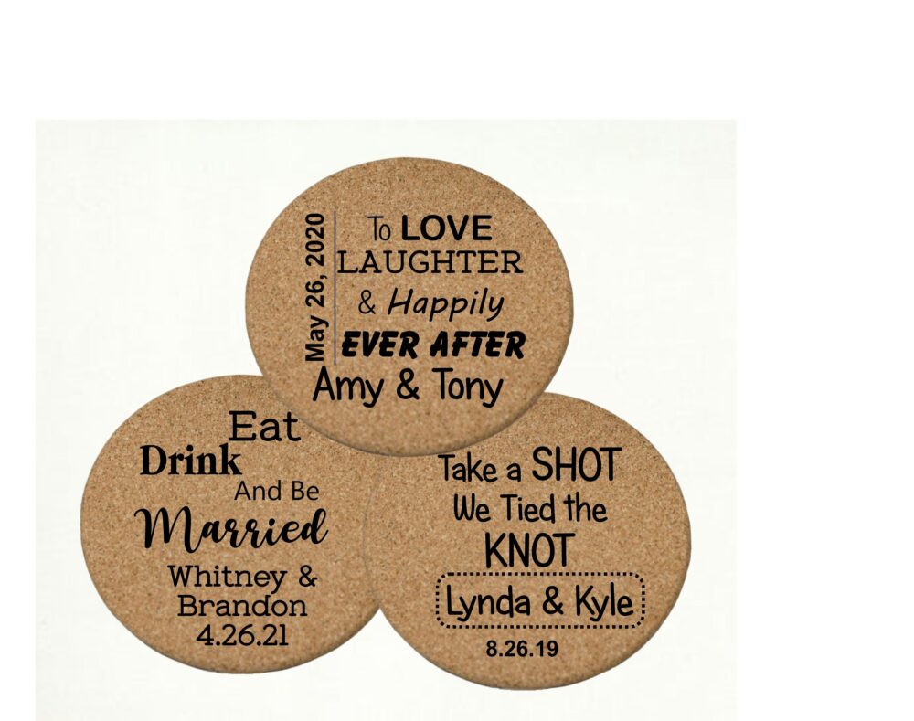 Cork Coasters Wedding Favors For Guests - Coasters, Drink Personalized Coaster & Custom