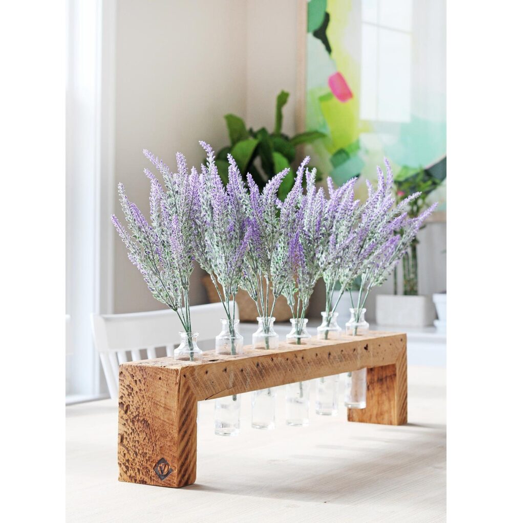 Reclaimed Wood Vase Centerpiece Rustic Wedding Table Decor