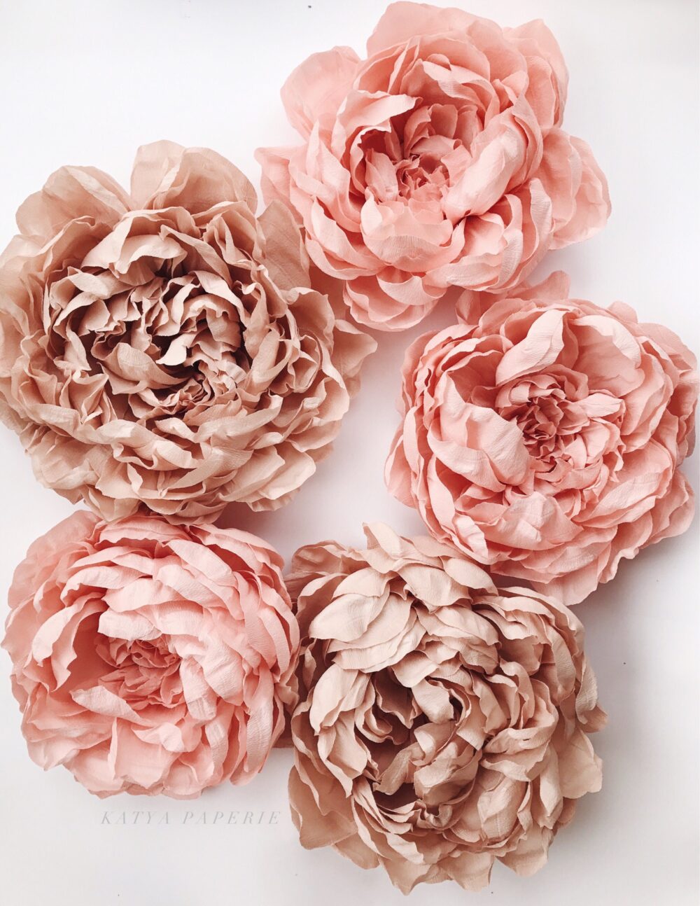 Paper Peony Decorations. Set Of 5 Flowers. Girl Baby Shower, Nursery Wall Decor. Blush Pink Flower Wall. Shop Window Paper Flowers
