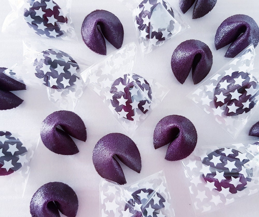 Purple Fortune Cookies With Personalized Message, Unique Gift For Guests, Gender Reveal, Custom Message Inside Fortune Cookie, Wedding Favor