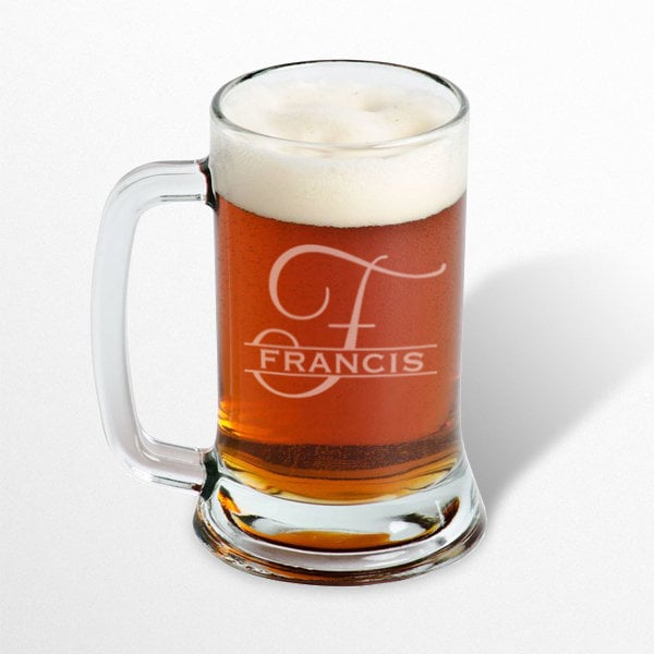 Beer Mug Engraved, Personalized Beer Mug, Groomsman Mug/16Oz. Monogram Glass, Laser Glasses, Wedding Mugs