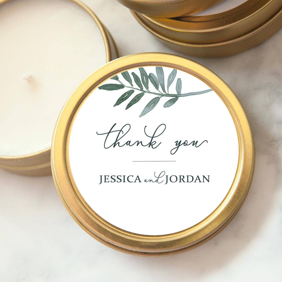 Personalized Wedding Favor Candles Mini Soy Candle Tins