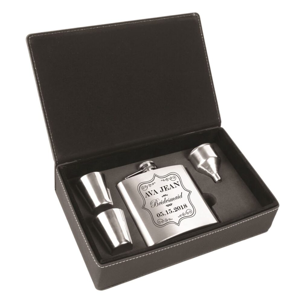 Personalized Wedding Flask Gift Set, Bridesmaids Gifts, Groomsmen Best Man Maid Of Honor Wedding Custom