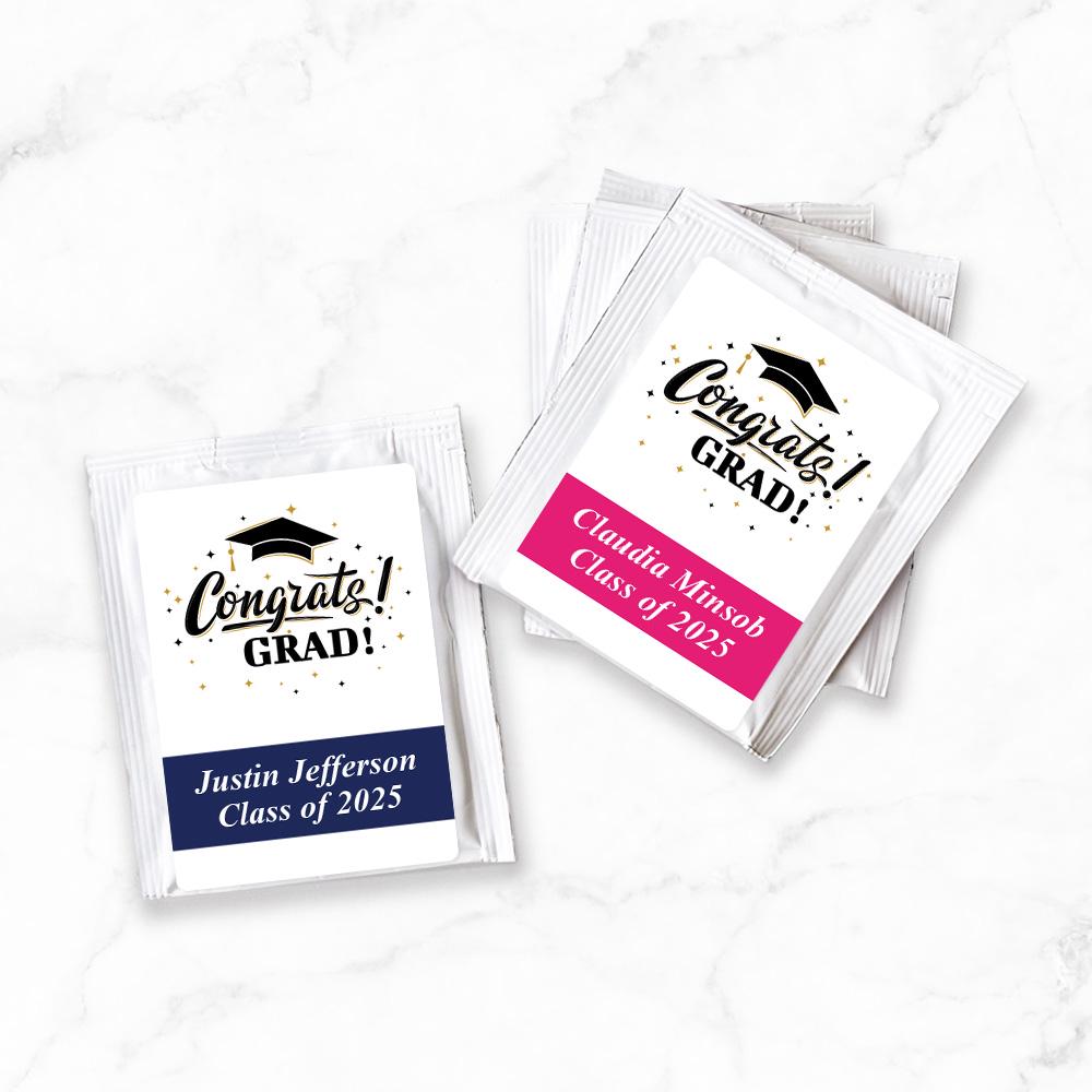 Set Of 16 Personalized Congrats Grad Tea Favors, Graduation Party Favors 817