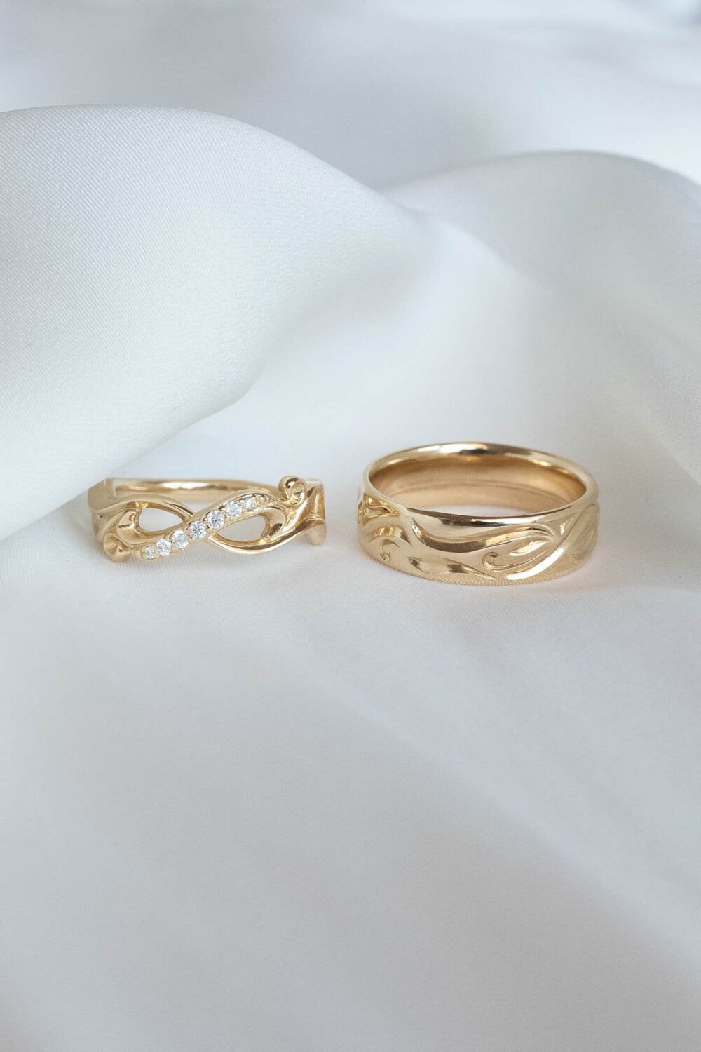 Infinity Wedding Ring Set, Bands For A Couple