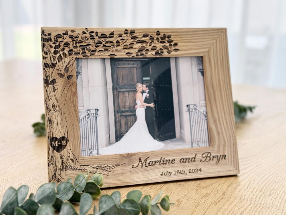 Wedding Photo Frame, Mr & Mrs Frame, Gifts For Couple, Engraved Housewarming Gift, 5Th Anniversary, Father Bride Gift