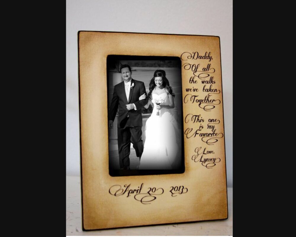 Father Daughter Wedding Frame Bride Walk Down The Aisle Keepsake Personalize Picture 4x6 5x7
