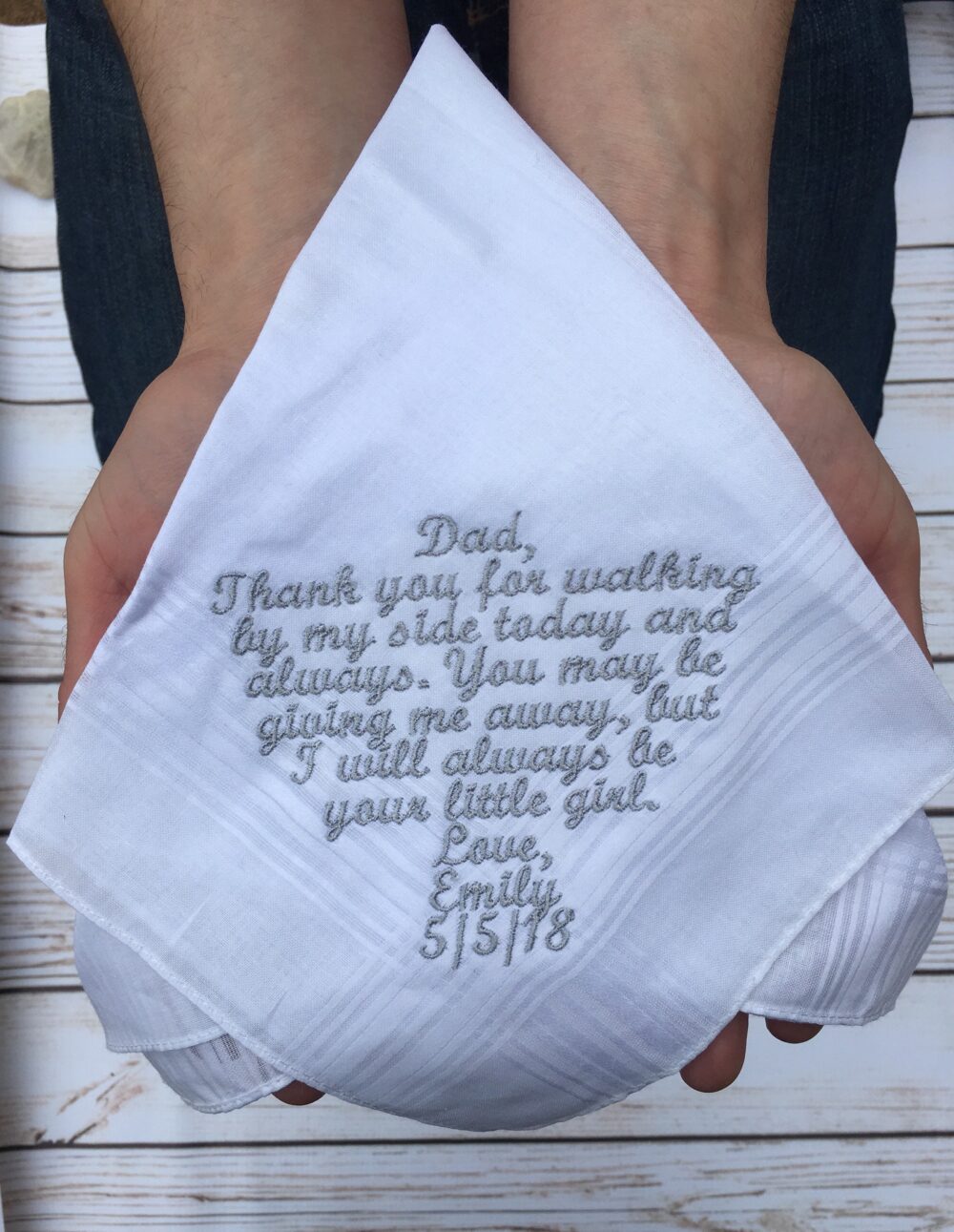 Personalized Wedding Handkerchief Gift Hankie Embroidered Mother Of The Bride, Father Bride/Groom Gifts