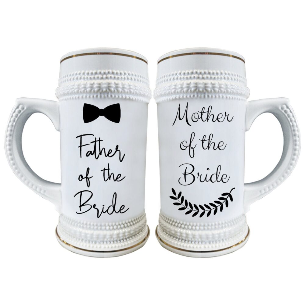 Wedding Gift Parents Of The Bride Tribe Beer Stein Personalized, Father Bride & Matron Honor Custom Mug Tankard