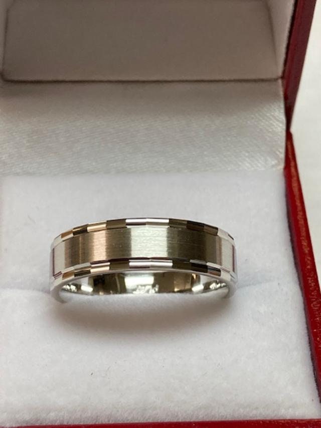 Platinum Mens Wedding Band, Ring, 6mm Satin Finish Bands, Rings For Men