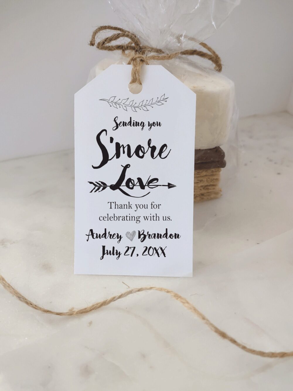 Smores Favor Tags Kits, Smore's, Smore Tags, S'mores Kit, S'more Tag, Sending You Love Kits Include Bags, Twine - No Food