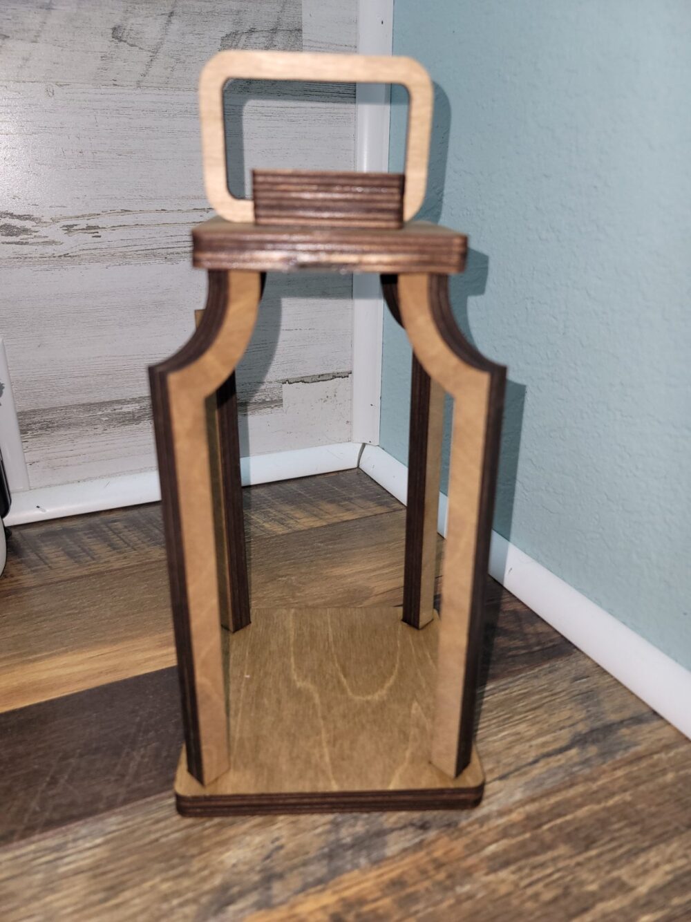 Farmhouse Wood Lantern Rustic Wedding Centerpiece, Chippy Paint Finish