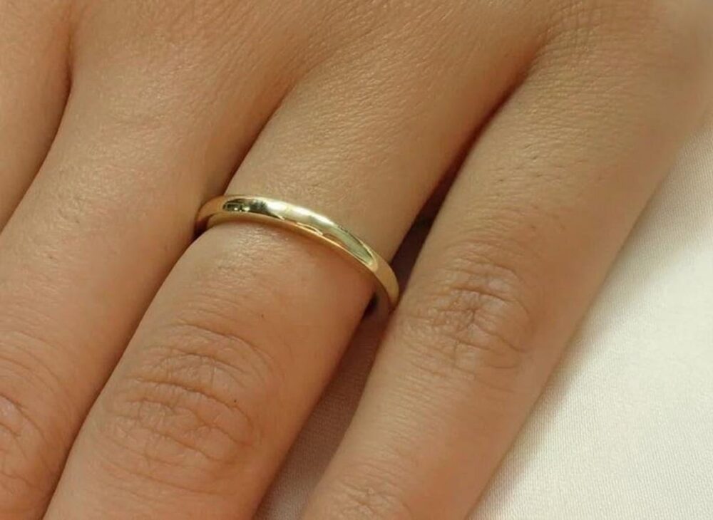 2.0mm Flat Plain Wedding Band/925 Sterling Silver Smooth Thin Dainty Stackable