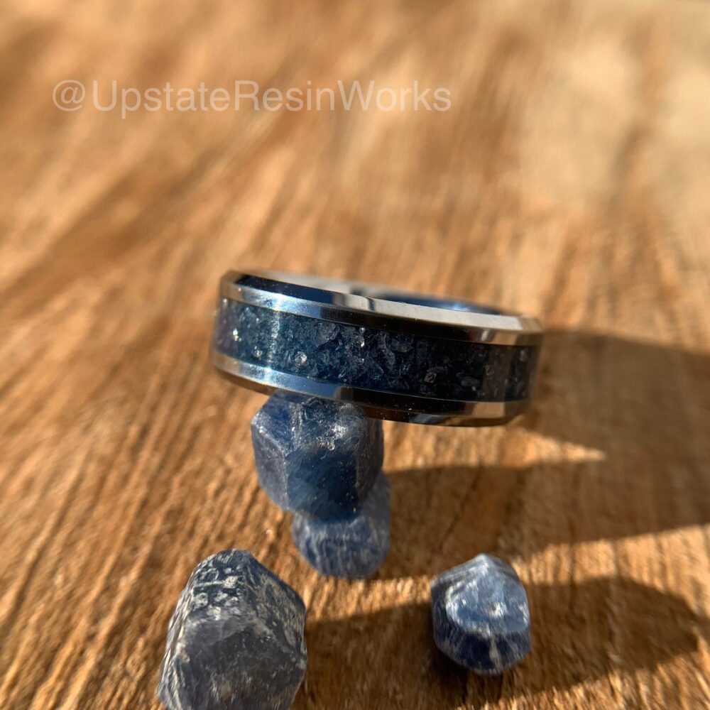 Real Sapphire Ring, Diamond & Sapphire, Blue Band, Gemstone Rings, Vow Renewal, Wedding Engagement Promise Band