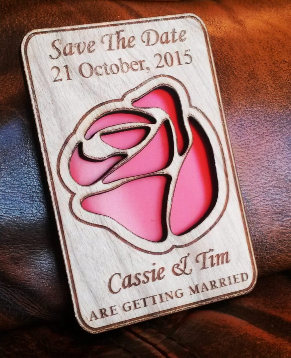 Wood Save-The-Date Magnets, Beauty & The Beast Wedding Magnets, Rustic Save Date, Custom Save Date Magnet, Red Rose