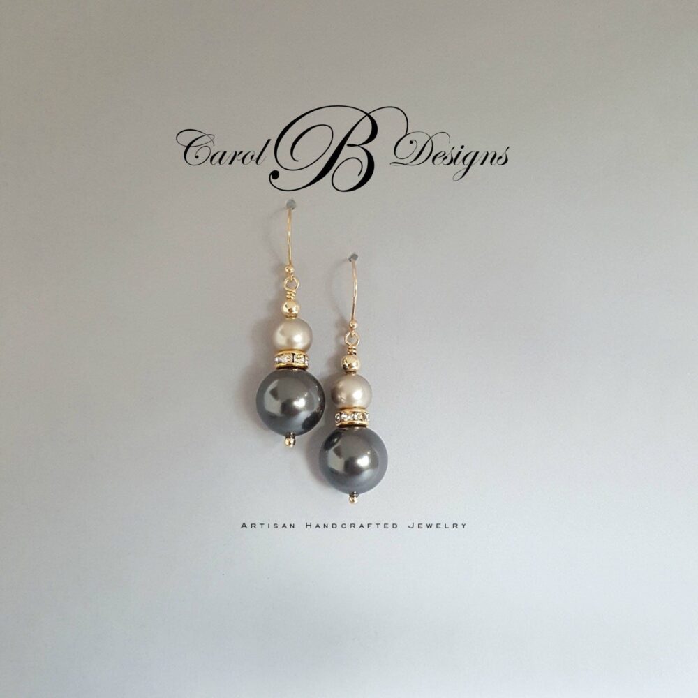 Pearl Wedding Jewelry For Mother Of The Bride, Groom, Black Jewelry, Gift From Daughter To Mother, Groom