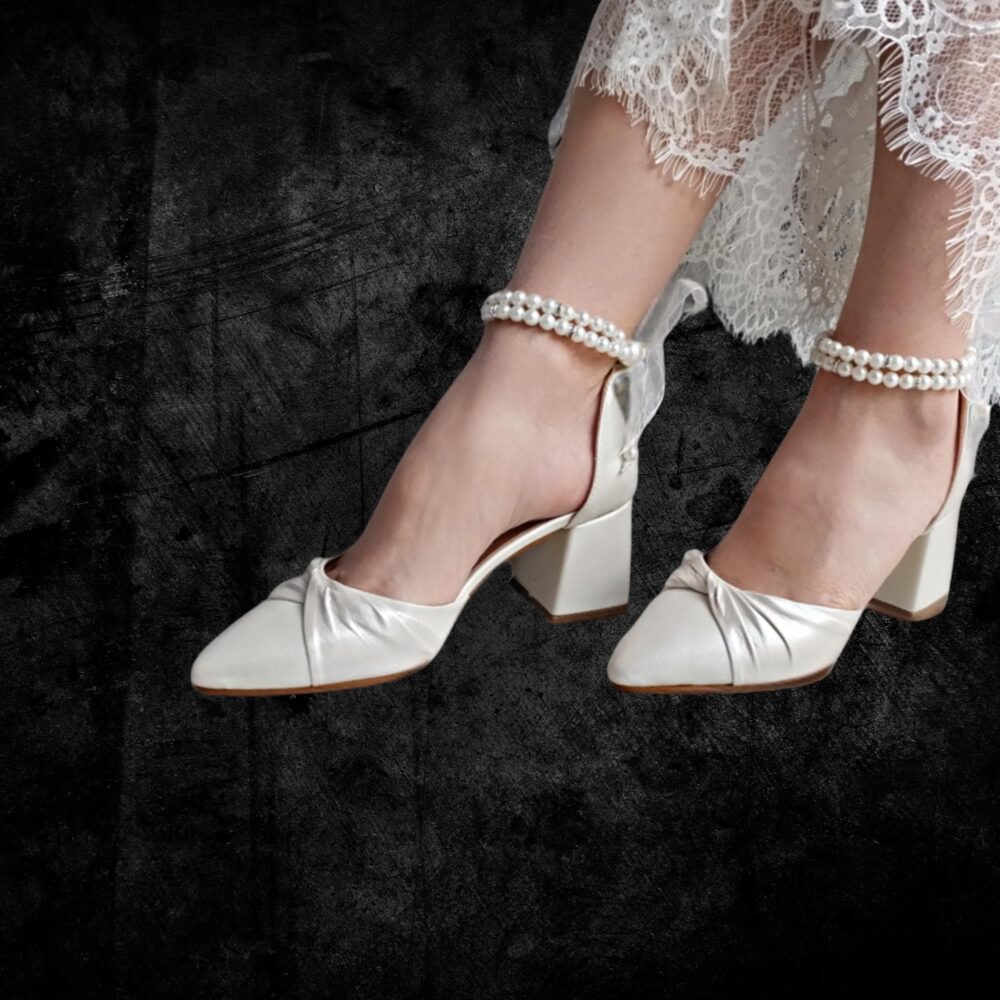 Custom Pearl Bridal Heels - Elegant Wedding Shoes For Bride, Embellished High Heel Pumps, Luxury Footwear