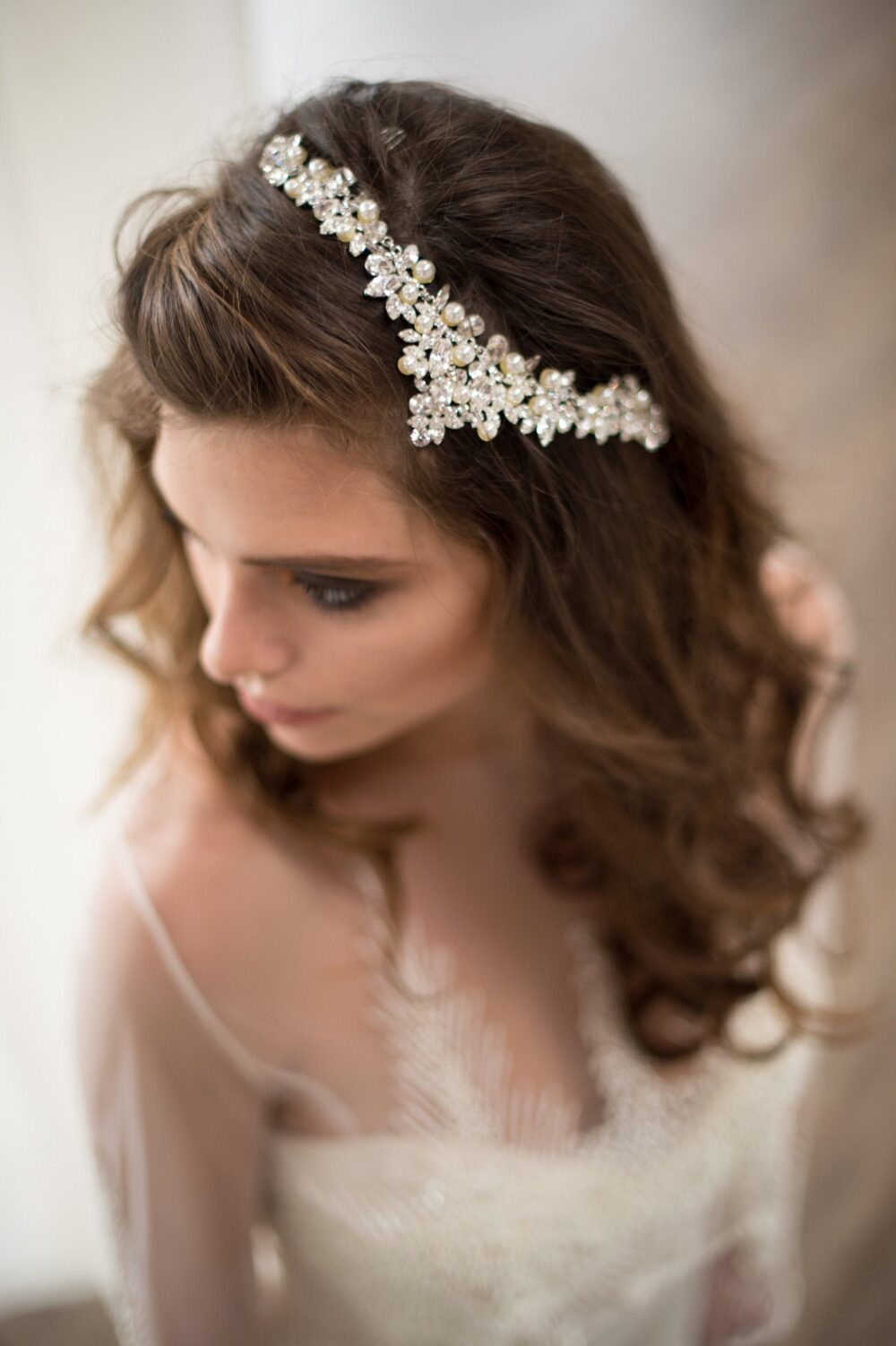 Bridal Headpiece Pearl Hair Comb Wedding Accessories Crystal Headband Art Deco Vine Rhinestone Tiara Halo Leaf Crown, Nixon