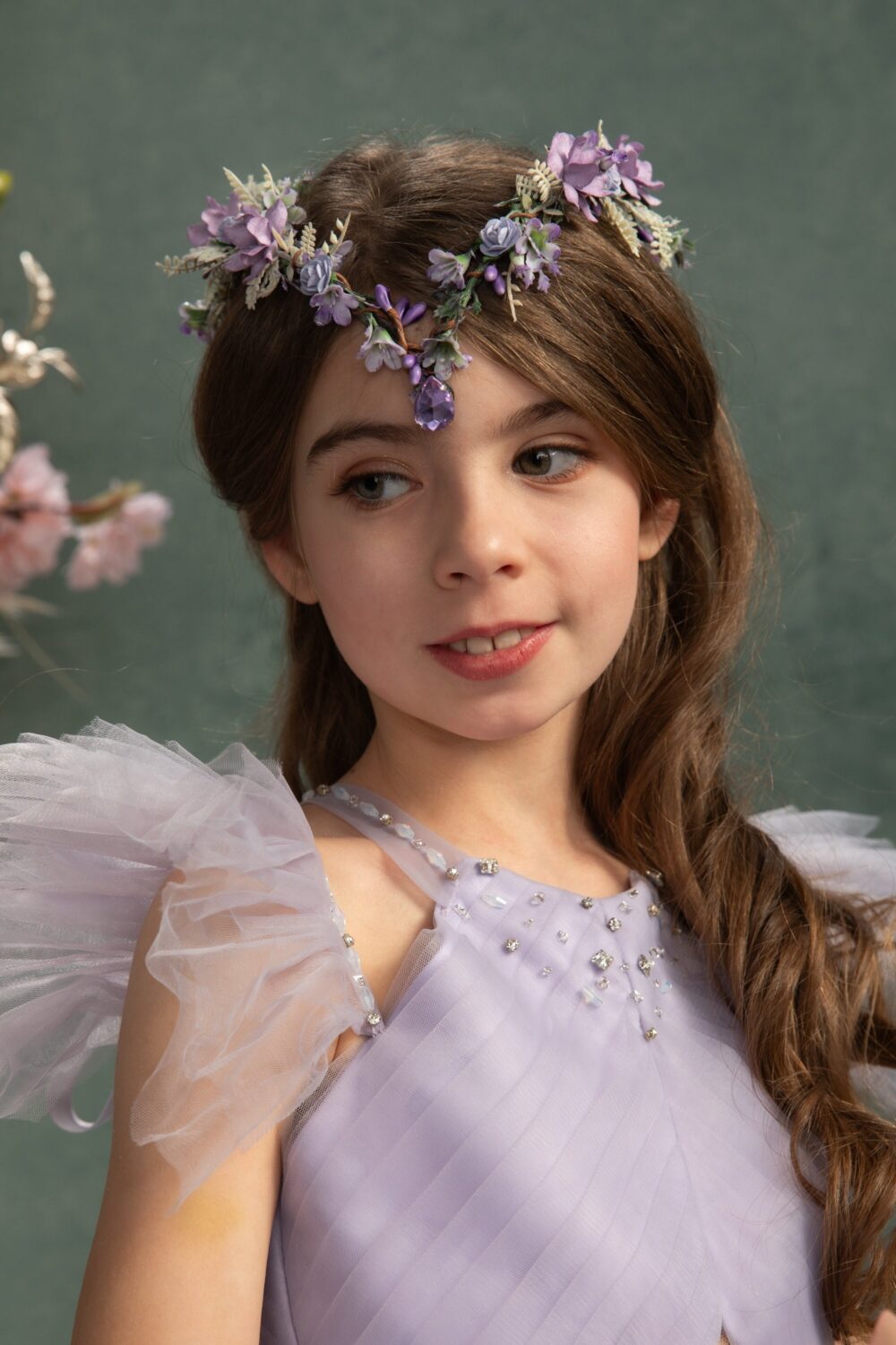 Elven Flower Tiara Lilac Bridal Wedding Crown