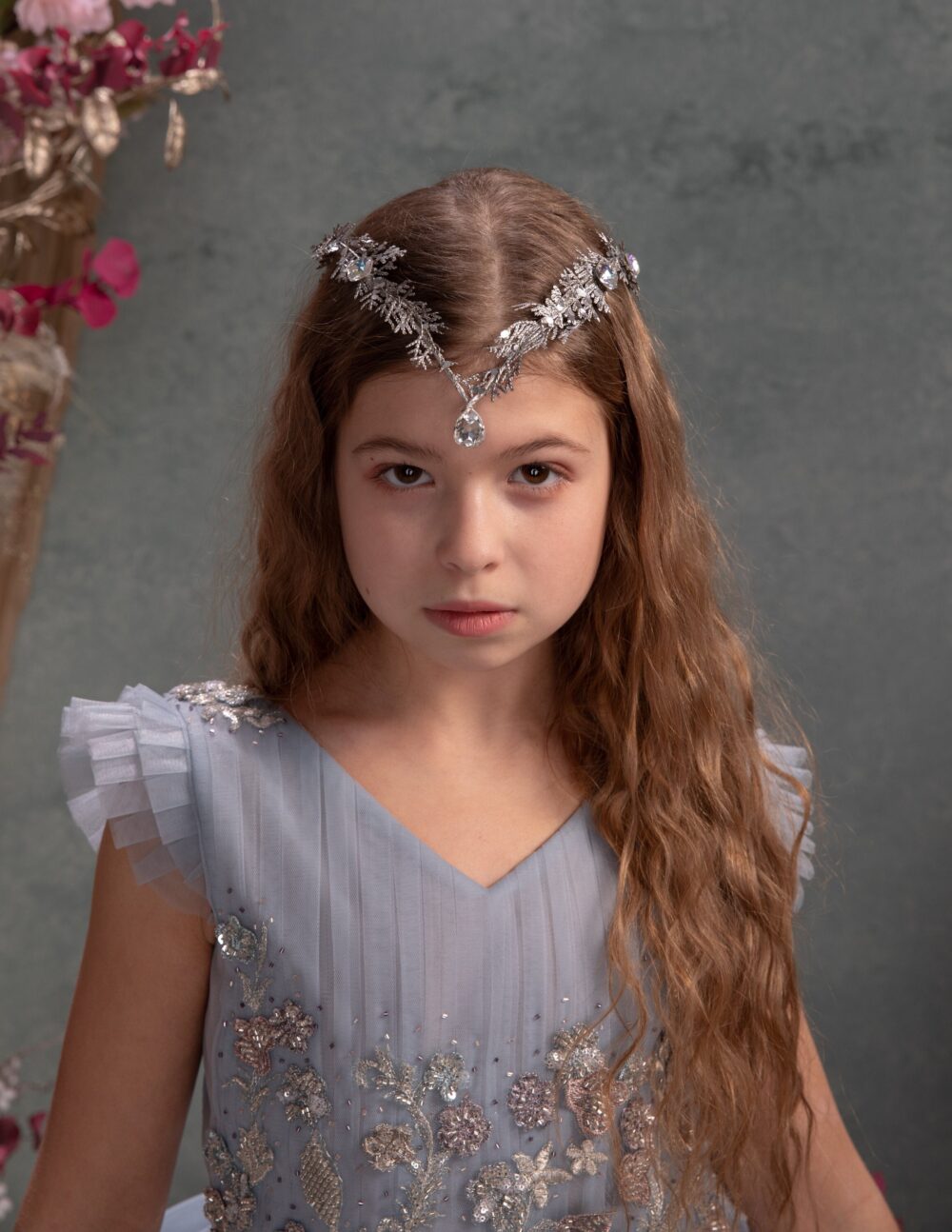 Silver Glamour Bridal Crown Holy Communion Tiara