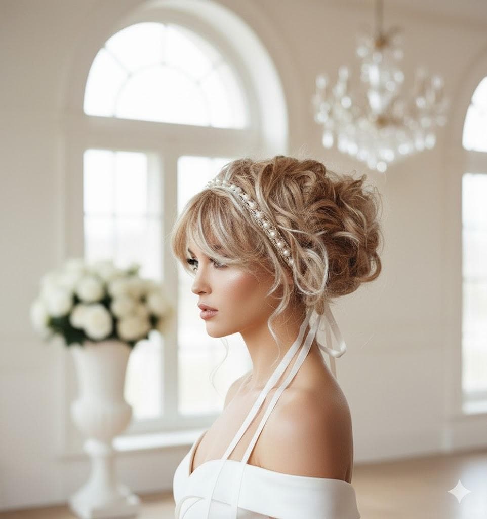 Lace & Pearl Wedding Headpiece, Bridal Vintage Inspiration Hair Accessory