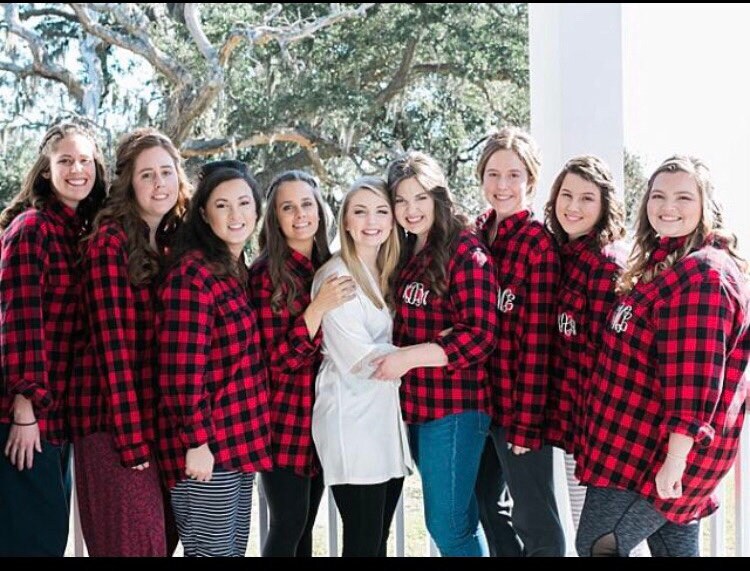 Oversized Plum Flannel Shirt Personalized Bridal Party Flannels
