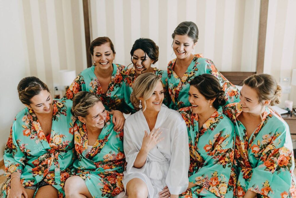 Clearance Mint Robes - Floral Robe Party Satin Bridesmaid Gift Wedding Getting Ready