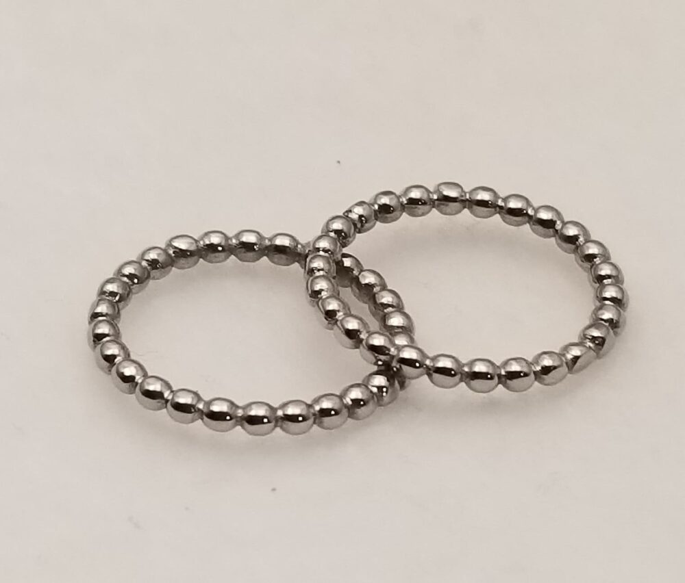Beaded Stacking Spacer Band Ring, Stackable Wedding Engagement Rings Guards, Anniversary Ring Bands, Stainless Steel