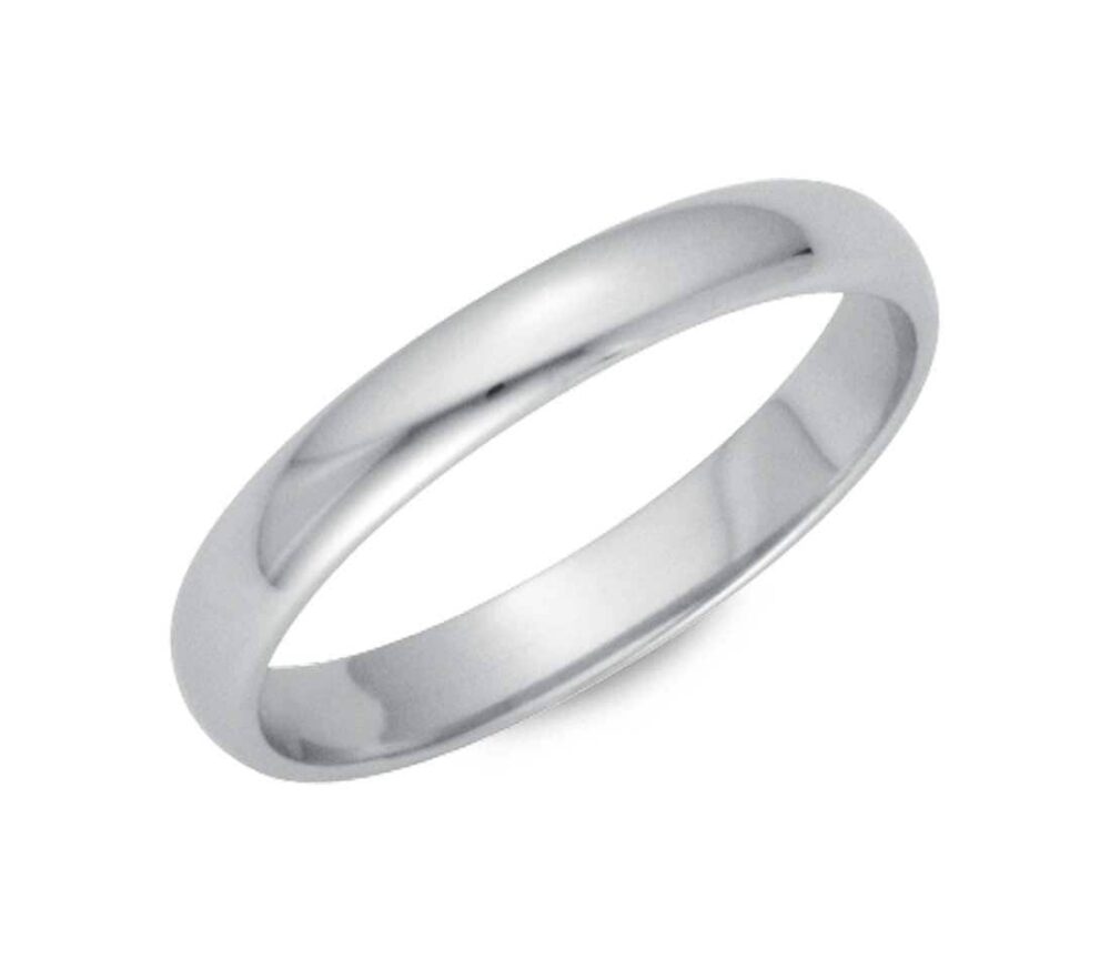 Comfort Fit 4mm Sterling Silver Domed Plain Wedding Band, Men Women Unisex Band | 024-4Mm
