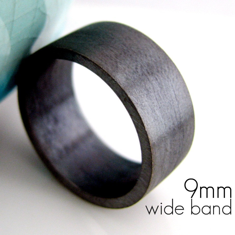 9mm Wedding Band - Black Gold Plated Over 925 Silver Engravable & Customizable For Men Women Modern Simple Square Flat Tube Design