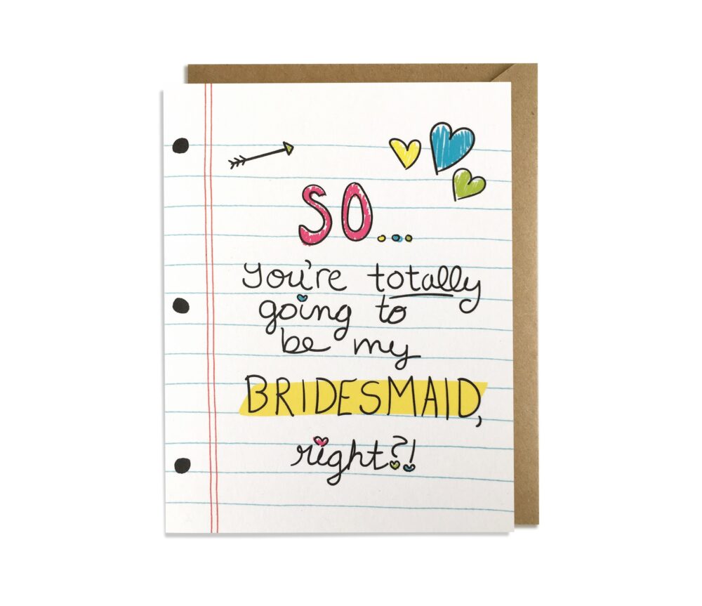 Funny Bridesmaid Proposal Card Bridal Party Invitation