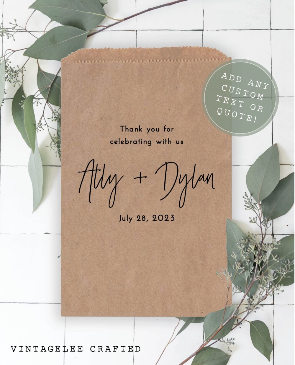 Wedding Favor Bags, Welcome Favors, Bags For Candy, Personalized Bag, Doughnut