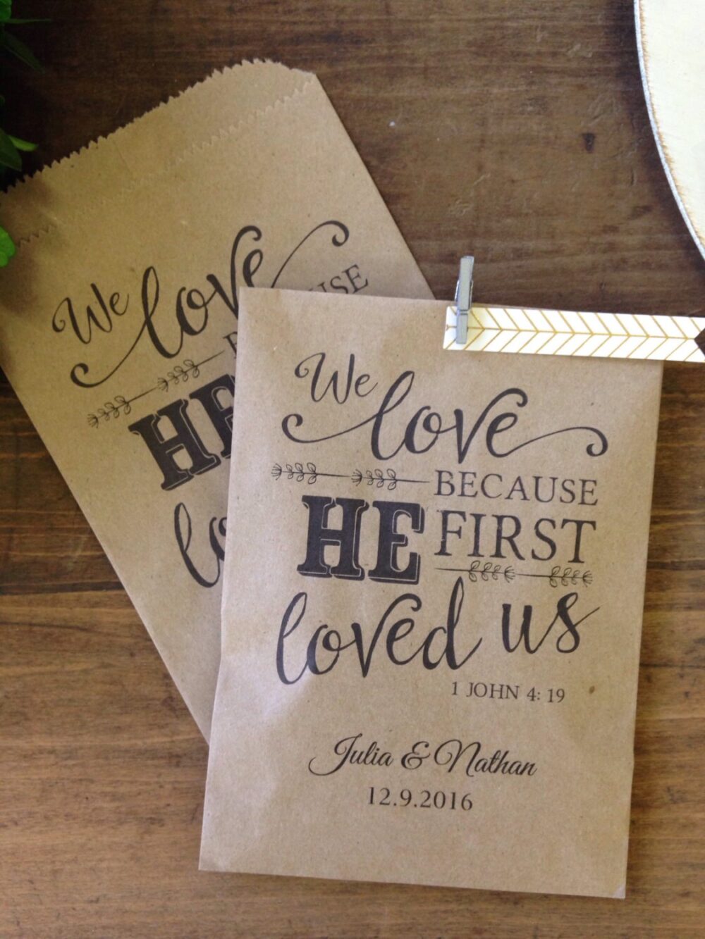 Personalized Wedding Favor Bags | Donut Bag Coffee Cookie Welcome Snack