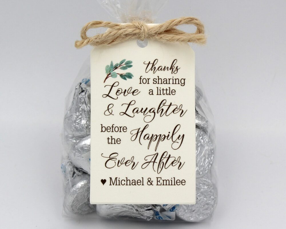 Rehearsal Dinner Favor Kit | Love Laughter Happily Ever After Wedding Favor Kits, Diy Idea-Choice Of 3 Tag Colors