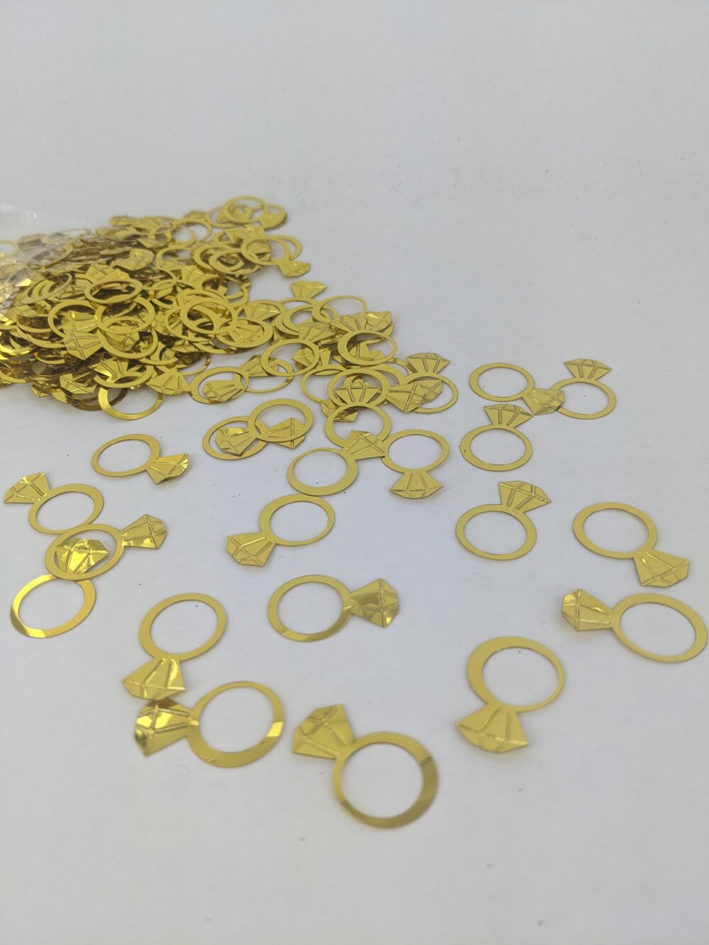 Bridal Shower Gold Diamond Ring Confetti, Bachelorette Party Decor, Happy Anniversary Engagement Confetti Decorations