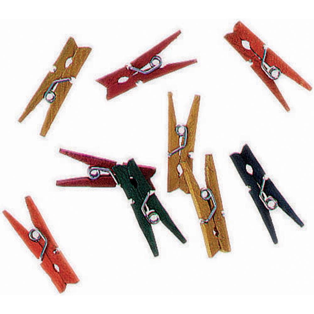 50 Mini Clothespins 1" Assorted Color Wood Craft Hobby Art Picture Party Shower Card Holder Wedding Decor