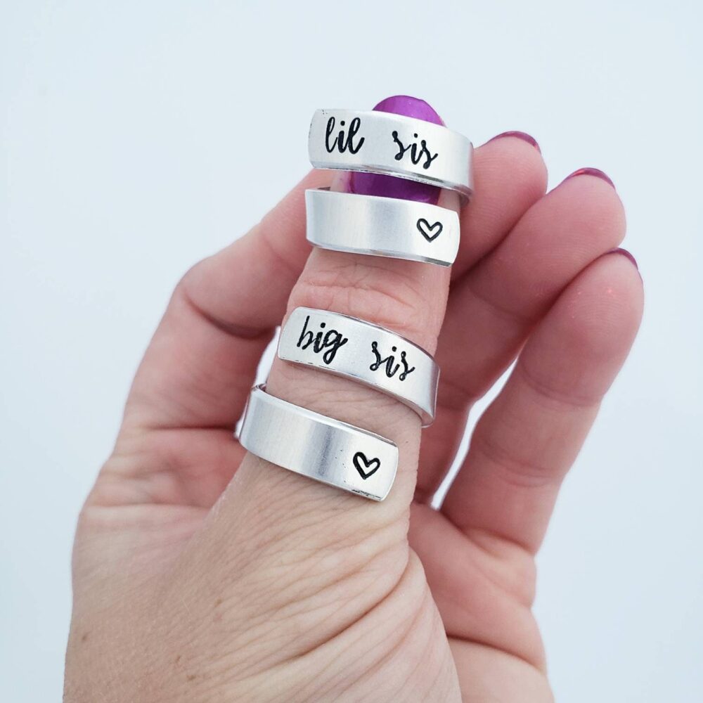 Sister Rings, Little Big Sister, Gift For From Sisters Birthday, Handmade Jewelry Two