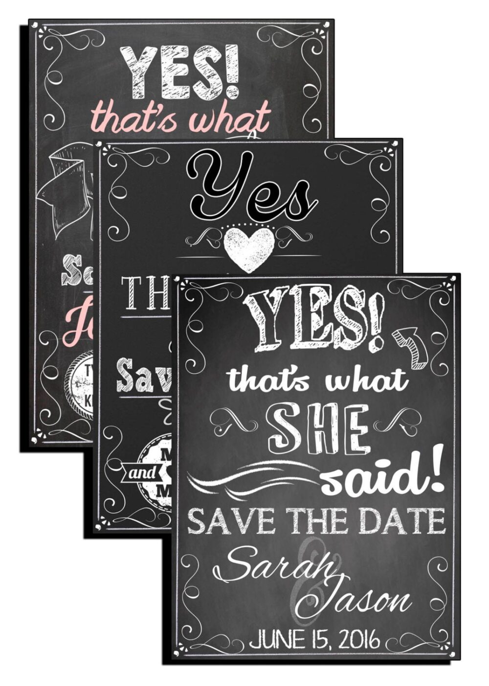 Save The Date Invitations, Custom Dates, Funny Modern Invite, Yes Thats What She Said Invite Invstd01